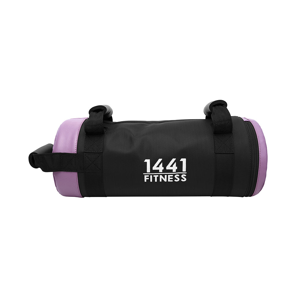 black and pur[le fitness bag